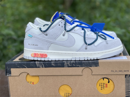 Pure original version_ off-white x futura x nike dunk low alliance_ gray and blue color number DJ0950 111. Full code shipment 36--46-d2cfe908